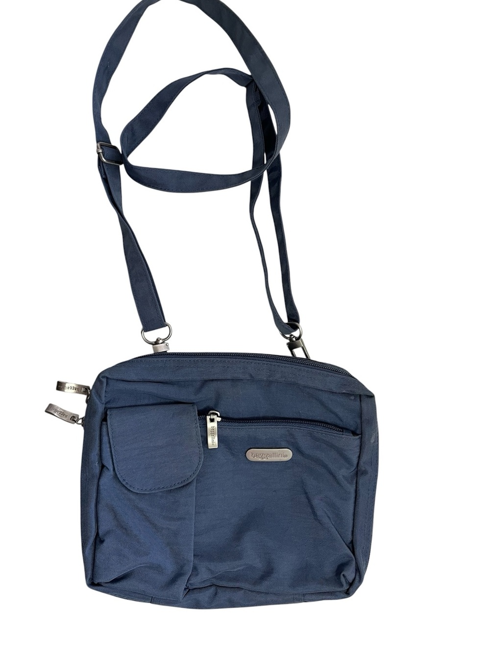 Baggallini Grey Blue Crossbody Travel Purse